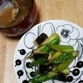 ジュスカ's cooksnap of when they made アスパラと椎茸のピリ辛バター醤油炒め★.
