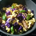 あず7225's cooksnap of when they made 焼豚キャベツのふんわり卵炒め.