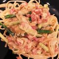 きょさりん's cooksnap of when they made 厚切りベーコンで簡単カルボナーラ.