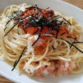 むにゃぷ's cooksnap of when they made 鮭といくらのミルクパスタ.