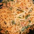 きのきのきのぴ's cooksnap of when they made ツナと水菜の和風パスタ.