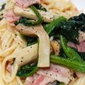 yknobi's cooksnap of when they made ほうれん草ベーコンの和風バター醤油パスタ.