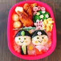 ポメラー's cooksnap of when they made ひな祭り♪ちょこんとお雛さま＊キャラ弁.