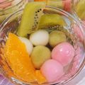 ぷくぽーじゅ's cooksnap of when they made 三色団子入り甘酒豆乳ぜんざい☆雛祭りにも.