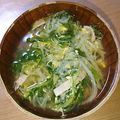 暴食の大罪's cooksnap of when they made キャベツと水菜の卵スープ.