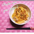 Mmeいくこ's cooksnap of when they made 葱じゃが豚玉丼☆蕎麦処風.