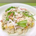はらぺこしろうさぎ's cooksnap of when they made 水菜とカニカマの和風チャーハン☆.
