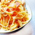 しほり☆ん's cooksnap of when they made 簡単♪ベーコンときのこの和風パスタ.
