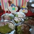 momoazeru's cooksnap of when they made ひな祭り♪米粉でモチモチ三色蒸しパン.
