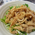 食パンダ's cooksnap of when they made 鶏皮と水菜のわさぽん和え.