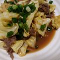 こじま･ジョフロワ's cooksnap of when they made 牛肩ロースとキャベツの鰹醤油炒め.
