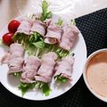 4double5's cooksnap of when they made 水菜の豚しゃぶ巻き.