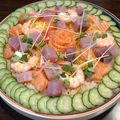 ここママ☆彡's cooksnap of when they made サーモンのバラでキュートなお寿司ケーキ♡.