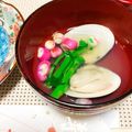 とまぷり★'s cooksnap of when they made はまぐりと花麩のお吸い物❀昆布出汁で.