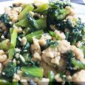 sunbright's cooksnap of when they made 小松菜と鶏ミンチ炒め.