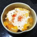 Sayariel's cooksnap of when they made ♪白菜と油揚げの巣ごもり卵♪.