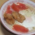 きらり流れ星's cooksnap of when they made 簡単♪塩ラーメンと鶏の唐揚げ☆野菜添え.