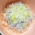 あーいーりー's cooksnap of when they made タラコと大葉の混ぜご飯～しらすのせ～❇.