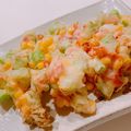 bunpon's cooksnap of when they made ブロッコリーの芯とウインナーのかき揚げ.