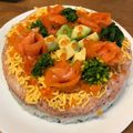 蒼の雫sp's cooksnap of when they made ひな祭り✿ちらし寿司ケーキ.