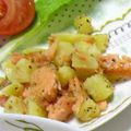 へよたん's cooksnap of when they made ☆サーモンとポテトのバジルソース☆.