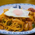 junchan's cooksnap of when they made 喫茶店の味‪✿濃厚ナポリタン.