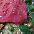 めかにか's cooksnap of when they made オクラのお浸し梅乗せ.