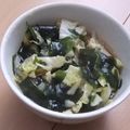 きらり流れ星's cooksnap of when they made キャベツとわかめのあったかすまし汁.