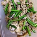 テヨン1's cooksnap of when they made ニンニクの芽と豚肉の炒め物.
