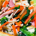 リーコッコー's cooksnap of when they made ほうれん草とさつま揚げとベーコンの煮浸し.