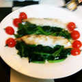 ★サンセット★'s cooksnap of when they made 簡単♪魚鱈のムニエル♪ほうれん草炒め物.
