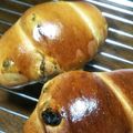 ameうめ's cooksnap of when they made 米粉入り♪もちもち黒糖ぶどうパン.