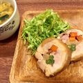 ｘｘyuzumikanｘｘ's cooksnap of when they made 鶏モモ肉でコクうまチキンロール&香味野菜.