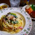 ☆せっちゃん's cooksnap of when they made きのこと菜の花とベーコンのクリームパスタ.