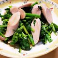 とものりのもと's cooksnap of when they made 菜の花とウインナーのにんにく炒め.