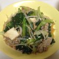 EnjoySun's cooksnap of when they made ターサイと豚バラ＋厚揚げで香味炒め♪.