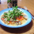 凛たんママ's cooksnap of when they made 和風あさりとトマトのスープパスタ.