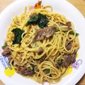 ピクミン☆K's cooksnap of when they made にんにくたっぷり♪牛肉の和風パスタ.