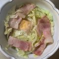 トラととら's cooksnap of when they made レンジでお手軽♪巣ごもり卵.