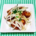 にきけん's cooksnap of when they made 鶏の唐揚げ　蒸しもやしポン酢がけ♪.