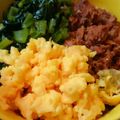 わんた☆'s cooksnap of when they made さば缶ｄｅ三色丼.