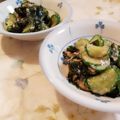 fu♪♪'s cooksnap of when they made すり胡麻入り＊胡瓜とワカメの酢味噌和え.