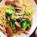 mami♪123's cooksnap of when they made ペペロンチーノ風豆苗とウィンナーのパスタ.
