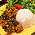 豆カレー's cooksnap of when they made なすたっぷりトマトオクラnoドライカレー.