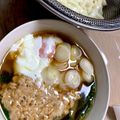 クックS8RRAJ☆'s cooksnap of when they made 温泉卵とろ～り！豚ひき肉と納豆つけうどん.