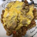 みー３２'s cooksnap of when they made とろとろチーズのとん平焼き＊カレーピラフ.