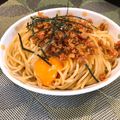 しゅい6's cooksnap of when they made おひとりさまの残り鶏そぼろで親子パスタ.
