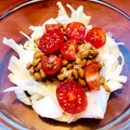 azbjbn's cooksnap of when they made 玉ねぎとトマトと納豆のあえ物.