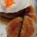 黒こっぺ's cooksnap of when they made ❀黄身がトロッ☆テリヤキ月見ハンバーグ❀.