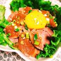 ドラエミ's cooksnap of when they made 湯せんで簡単ローストビーフ丼.